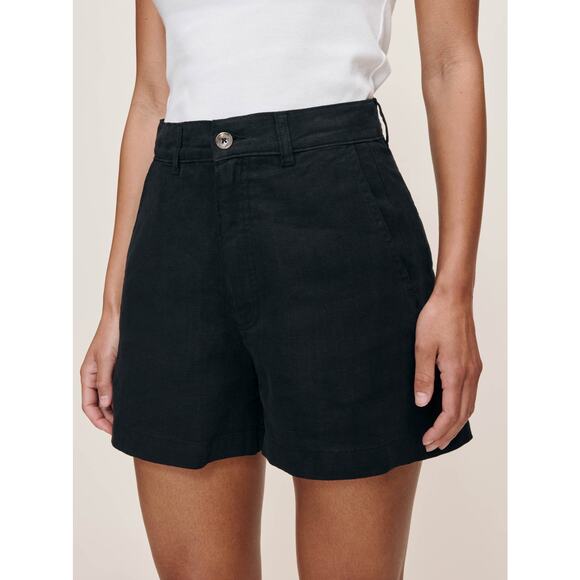NWT DL1961 25 Taylor Short Ultra High Rise 3" Black Linen - Picture 4 of 12